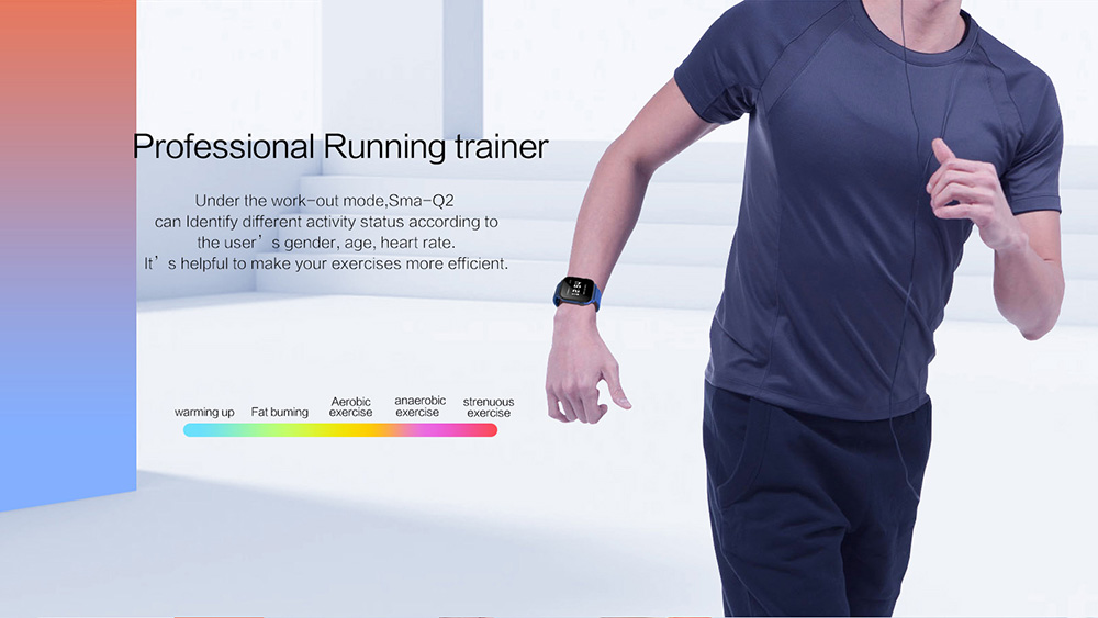 SMA-Q2 Bluetooth Smartwatch  ARM Cortex M4 Blood Pressure Monitor 3ATM Water Resistant 1.28' Colorful Screen - Orange