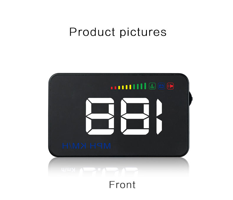 A500 3.5 Inch OBD2 HUD Car Display Vehicle Screen Water Temperature Alarm Car Speedometer Alarm - Black