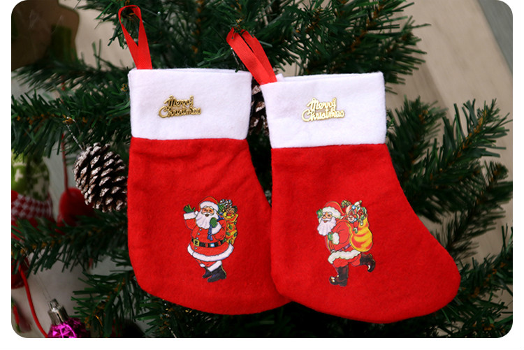1PCS Christmas Stocking Santa Claus Socks Christmas Party Decoration