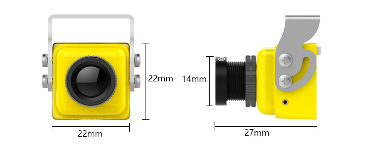 Caddx Turbo S1 D-WDR 600TVL 2.3mm 1/3" CCD Sensor 4:3 FPV Camera NTSC - Yellow