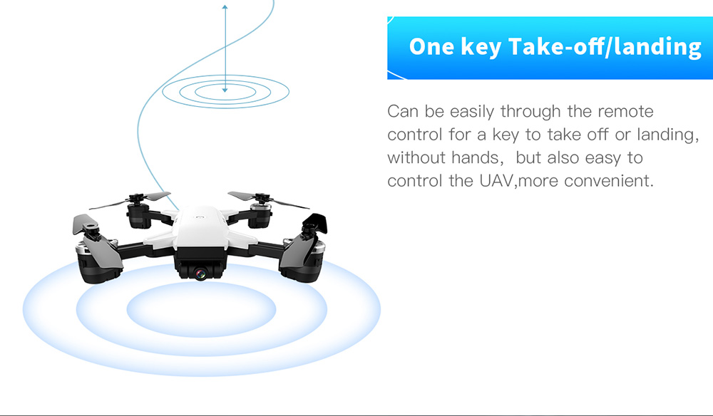 YH-19 ELVES 720P WIFI FPV Foldable Drone with 120 Degree Wide-angle Lens Altitude Hold Mode RC Quadcopter RTF - White