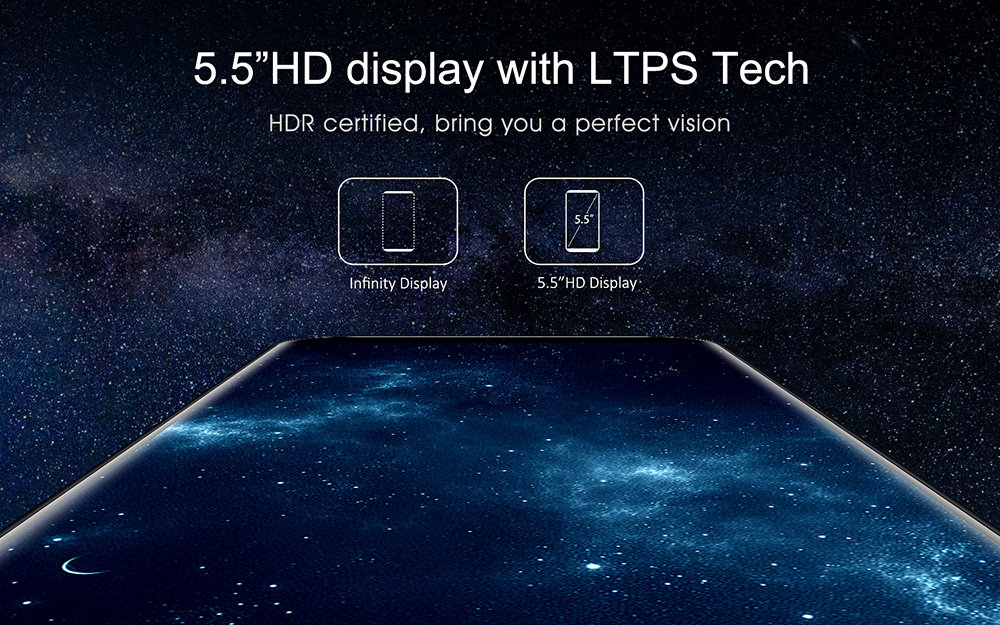 [HK Stock]Oukitel C8 4G 5.5 Inch Smartphone 18:9 Aspect Ratio HD Screen 13.0MP Camera MT6737 Quad Core 2GB RAM 16GB ROM Touch ID 3000mAh - Midnight Black