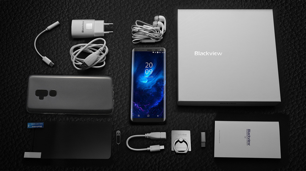 [HK Stock]Blackview S8 5.7 Inch Smartphone 18:9 HD+ Screen 4GB 64GB MT6750T Octa Core Four Camera Android 7.0 Touch ID 3180mAh - Black