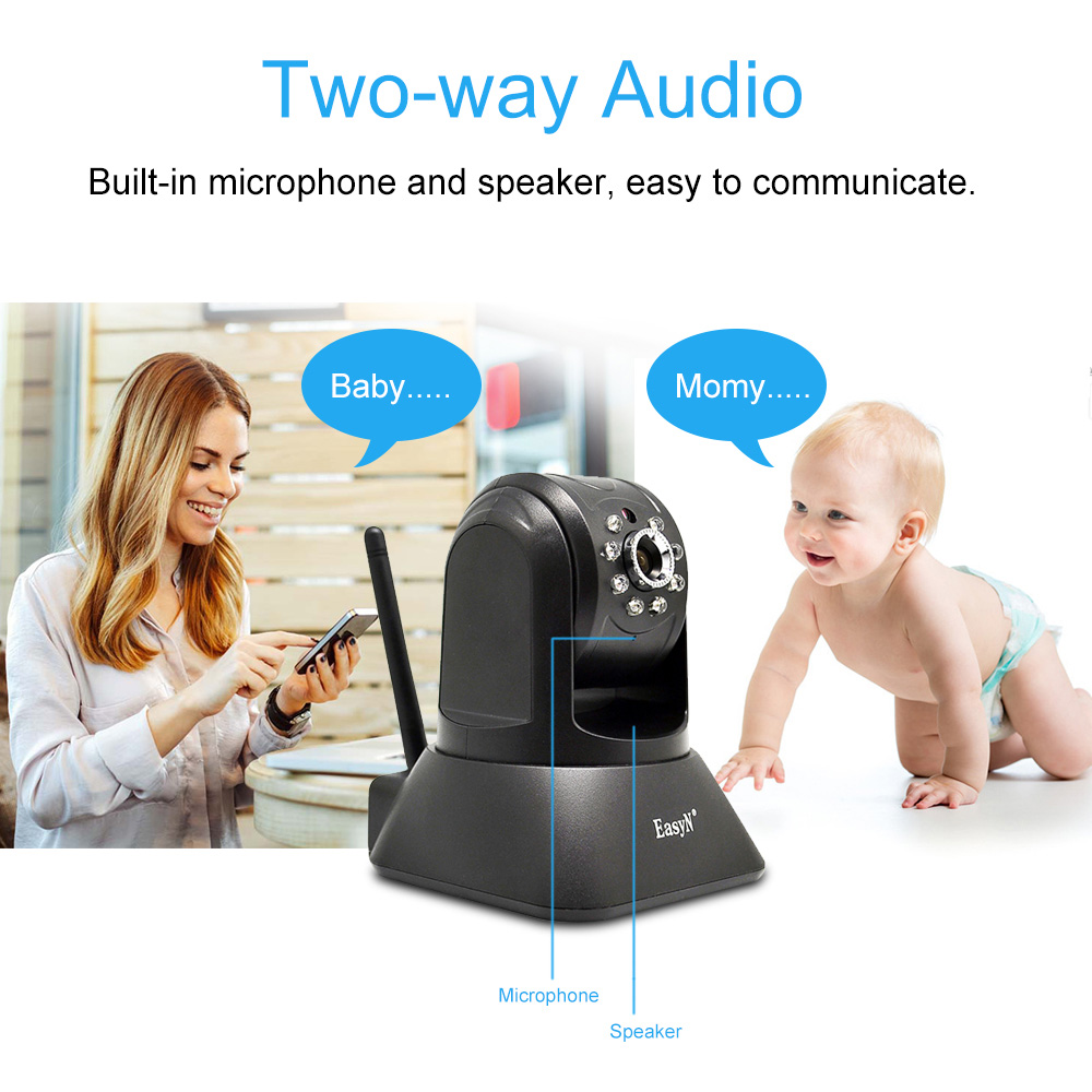 EasyN A196 720P WiFi IP Camera 1.0MP 1/4' CMOS 2.8mm Lens Night Vision Camer Motion Detection P2P Onvif Security Camera