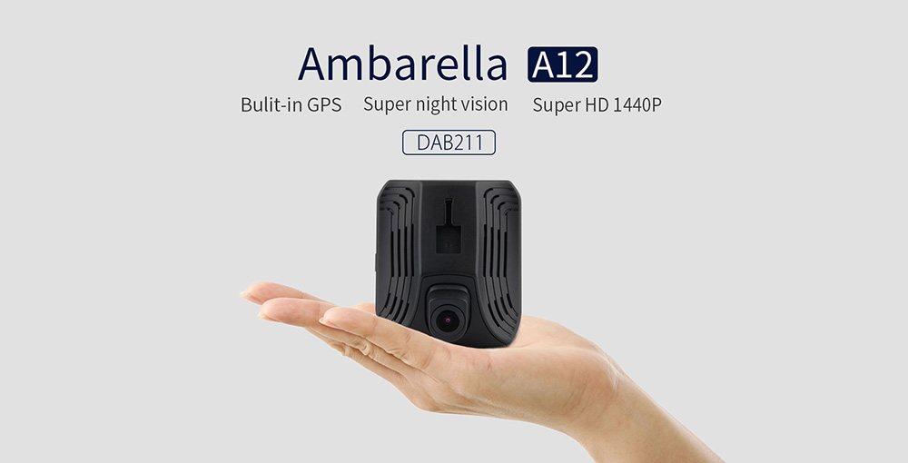 Blackview DAB211 Ambarella A12A55 OV4689 2.31 Inch LCD Dash Camera 1440P 170 Degree Wide Angle Built-in GPS With ADAS Car Night Vision Video Recorder - Black