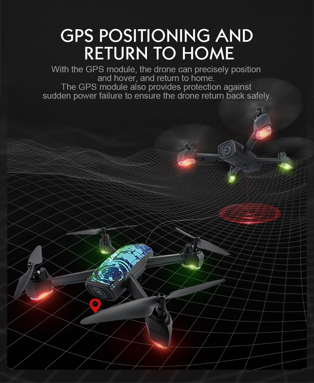 JJRC H55 TRACKER 720P WIFI FPV with GPS Positioning Brush RC Quadcopter RTF - Camouflage Yellow