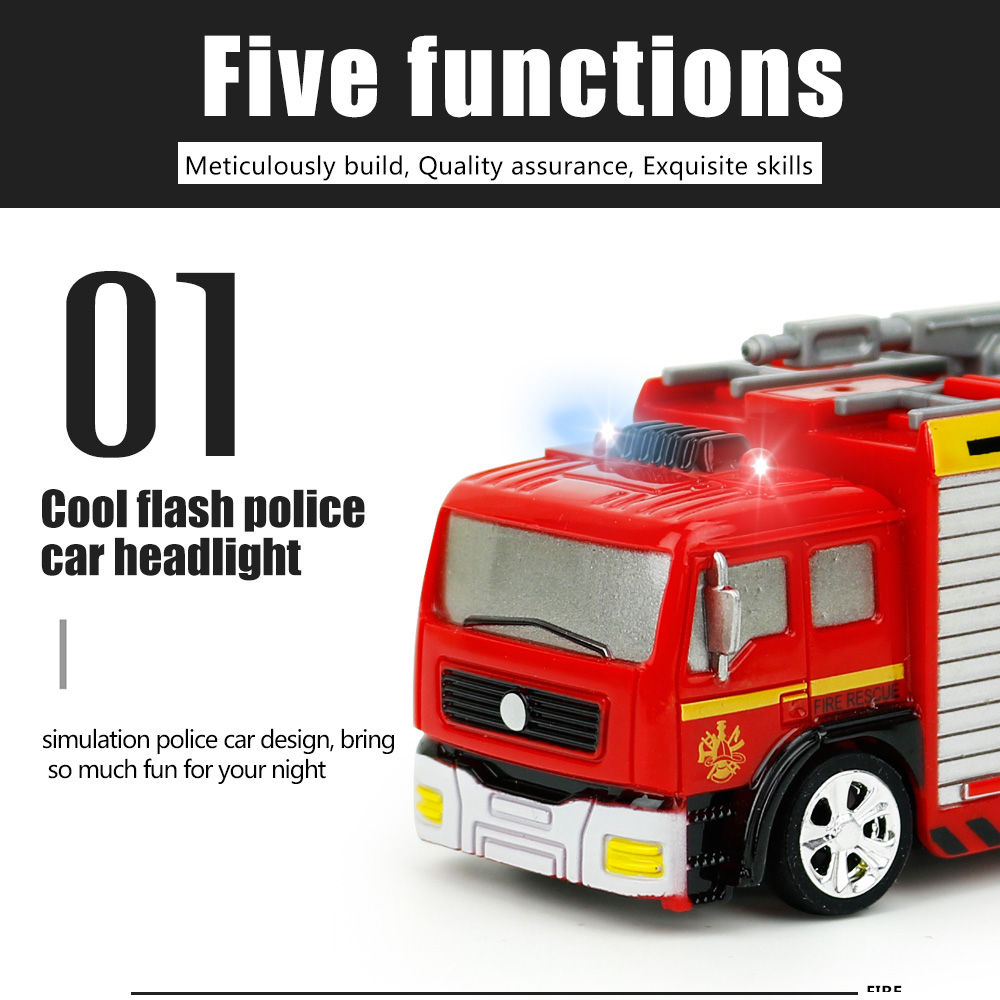 Shenqiwei 8027 1:58 27MHZ 4CH Mini Fire Truck RC Car - RTR