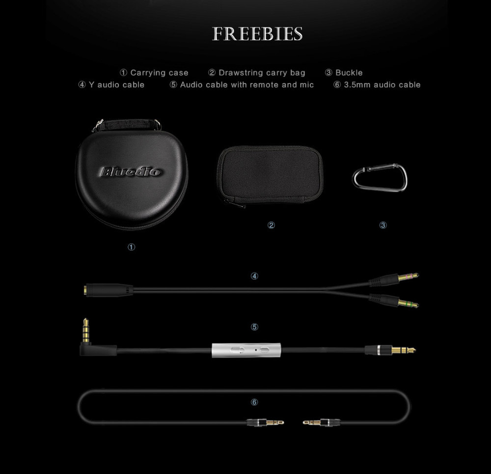 Bluedio Vinyl Plus Wireless Bluetooth Headphones with Mic 3D Sound - Black