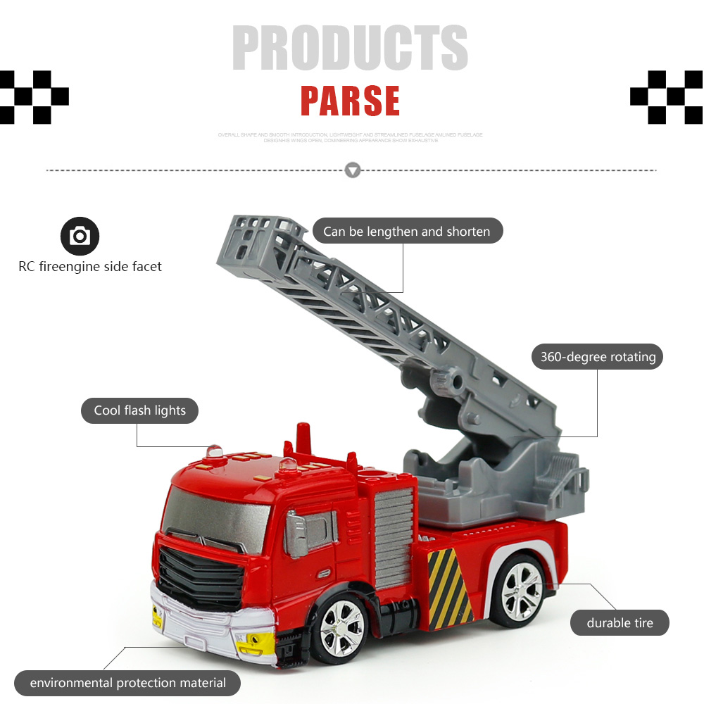 Shenqiwei 8027 1:58 27MHZ 4CH Mini Fire Truck RC Car - RTR