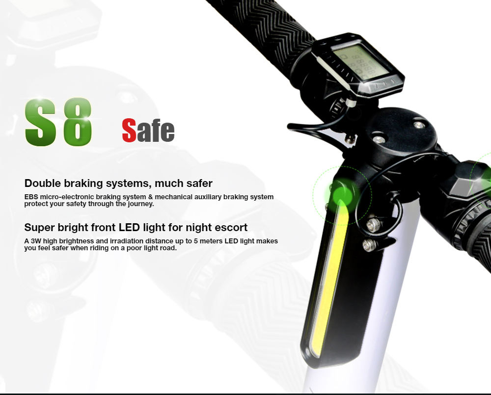 [DE Stock] Megawheels S8 Foldable Electric Scooter ROHS Certification 2 Wheels 6600mAh Battery For Adults EU Plug - White
