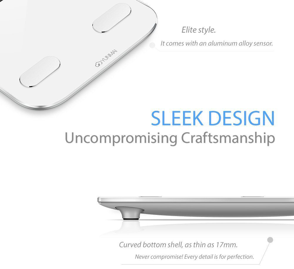 Yunmai Premium M1302 Smart Body Fat Scale App Control Bluetooth 4.0 Body Composition Monitor -White