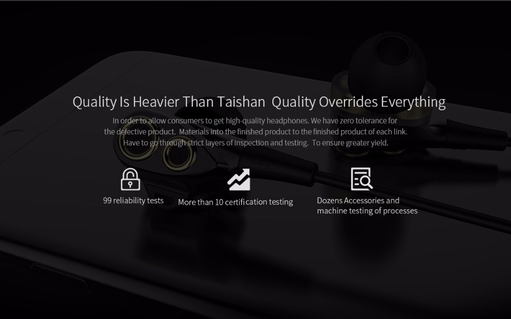 UIISII T8 In-ear Earphones with Mic Stereo Dual Dynamic Drivers Strong Bass Noise Reduction - Red