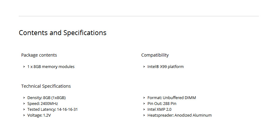 Corsair Vengeance LPX 8GB DDR4 Memory Modules DRAM 2400MHz PC4-19200 C14 Memory Kit - Black