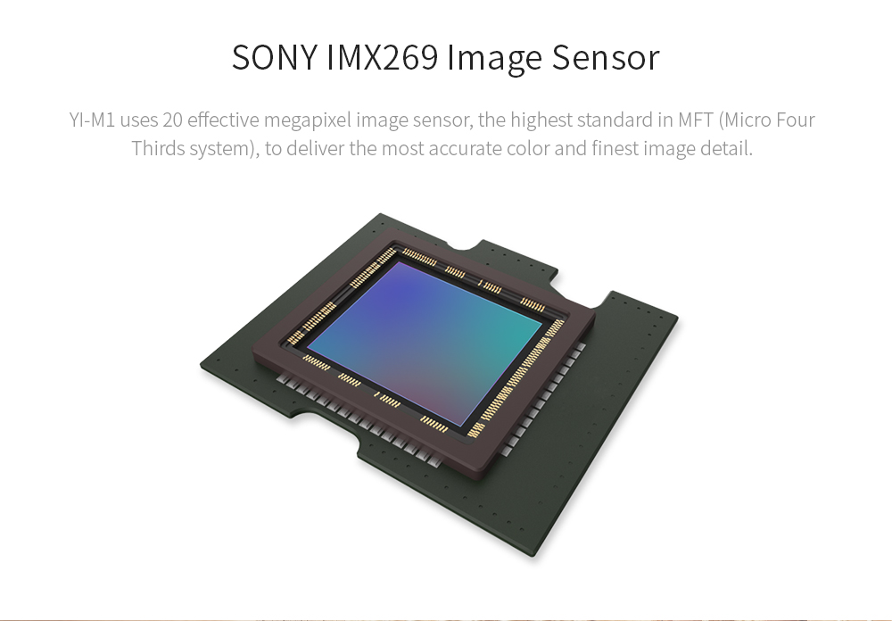 [HK Stock]Original YI M1 Mirrorless Camera Dual Lens WiFi 4K IMX269 Sensor 20MP 3.0" Touch Screen App Control - Black