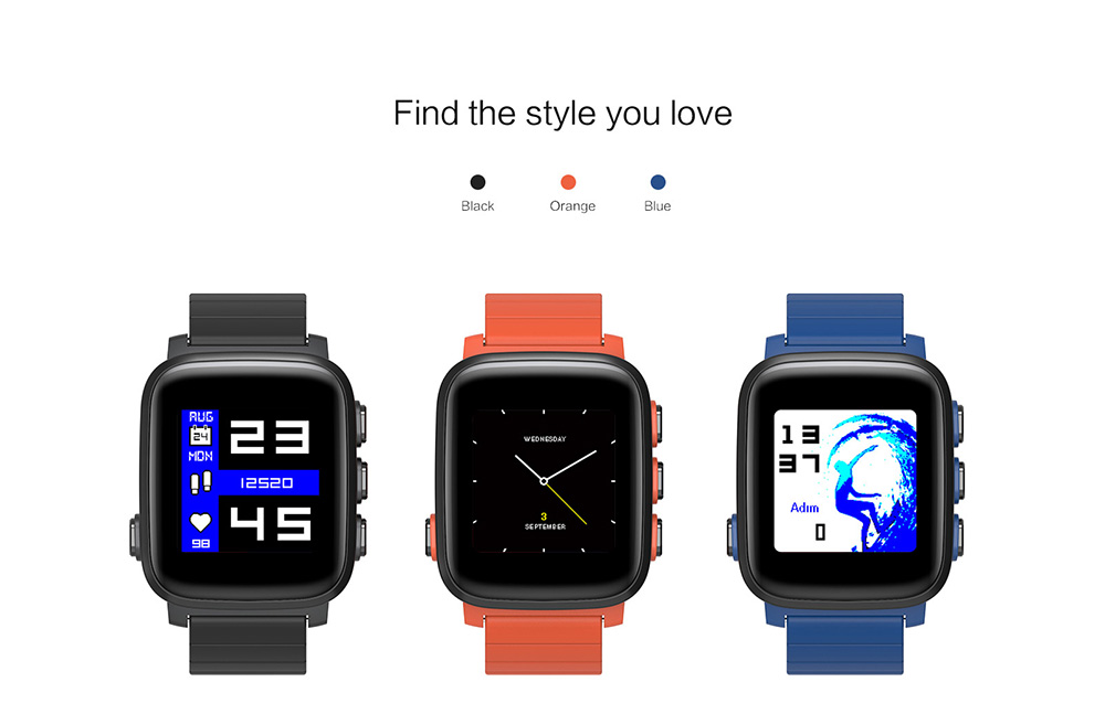 SMA-Q2 Bluetooth Smartwatch  ARM Cortex M4 Blood Pressure Monitor 3ATM Water Resistant 1.28' Colorful Screen - Blue