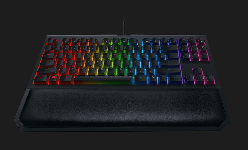 [HK Stock] Razer BlackWidow Tournament Edition Chroma V2 Wired Mechanical Gaming Keyboard RGB Tactile Clicky Razer Green Switches With Wrist Rest - Black