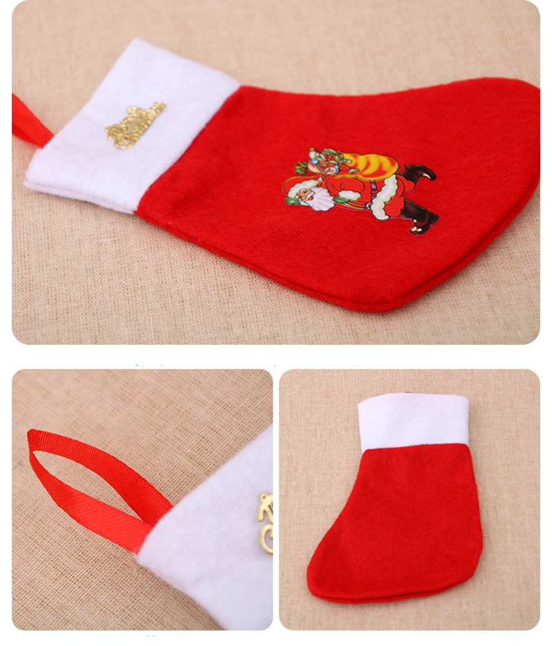 1PCS Christmas Stocking Santa Claus Socks Christmas Party Decoration