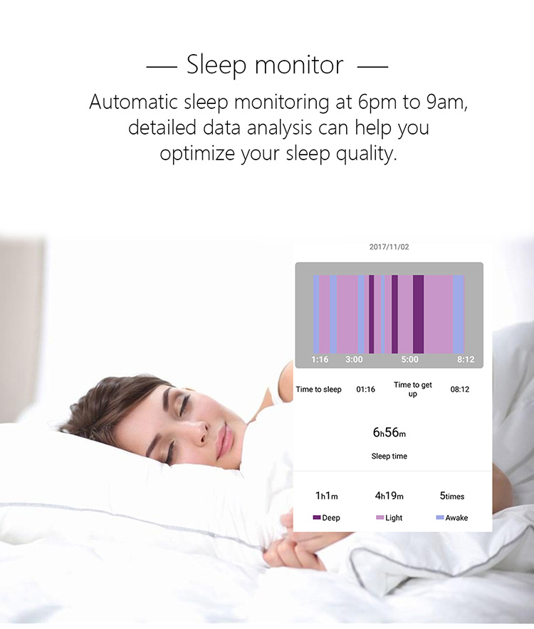 Makibes X3  Smart Bracelet Heart Rate/Blood Pressure Monitor Bluetooth Water Resistant IP68 Compatible with iOS Android  - Black