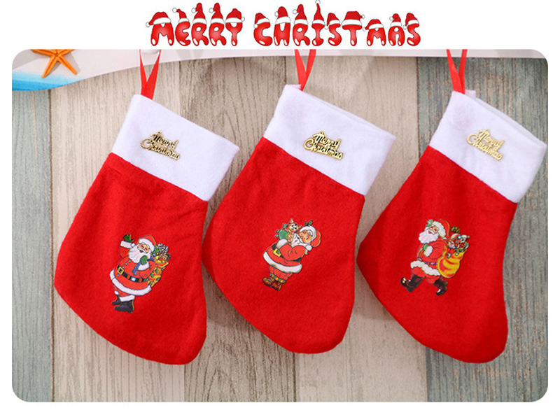 1PCS Christmas Stocking Santa Claus Socks Christmas Party Decoration