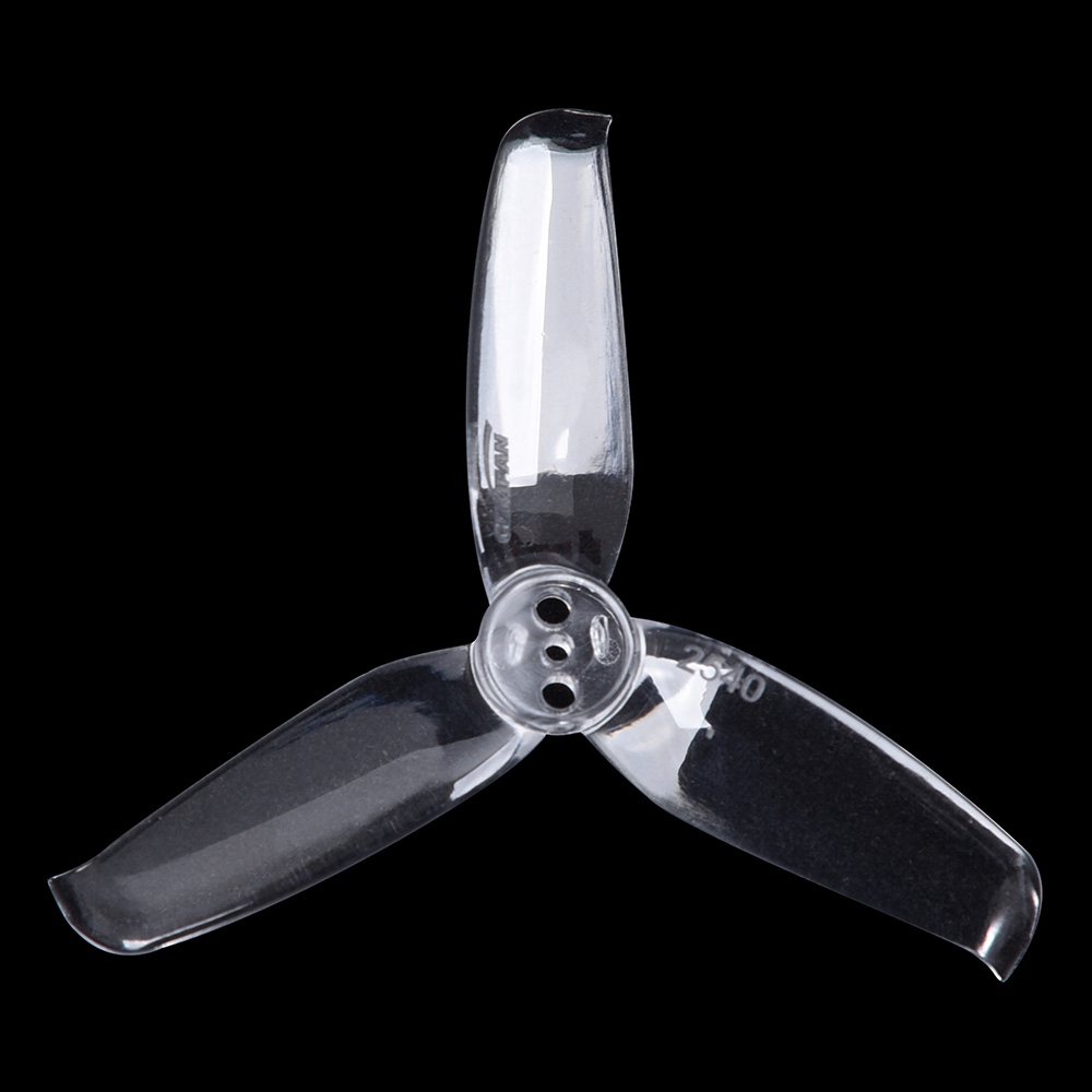 Gemfan Flash 2540 CW CCW 3-Blade Propeller 1.5mm Mounting Hole for Racing Quadcopter - Transparent
