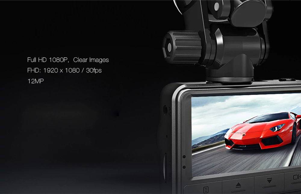 Q1 NTK96658 Sony IMX323 2.45 Inch IPS Dash Camera 1080P FHD 170 Degree Wide Angle Night Vision HDMI Car Video Recorder - Black