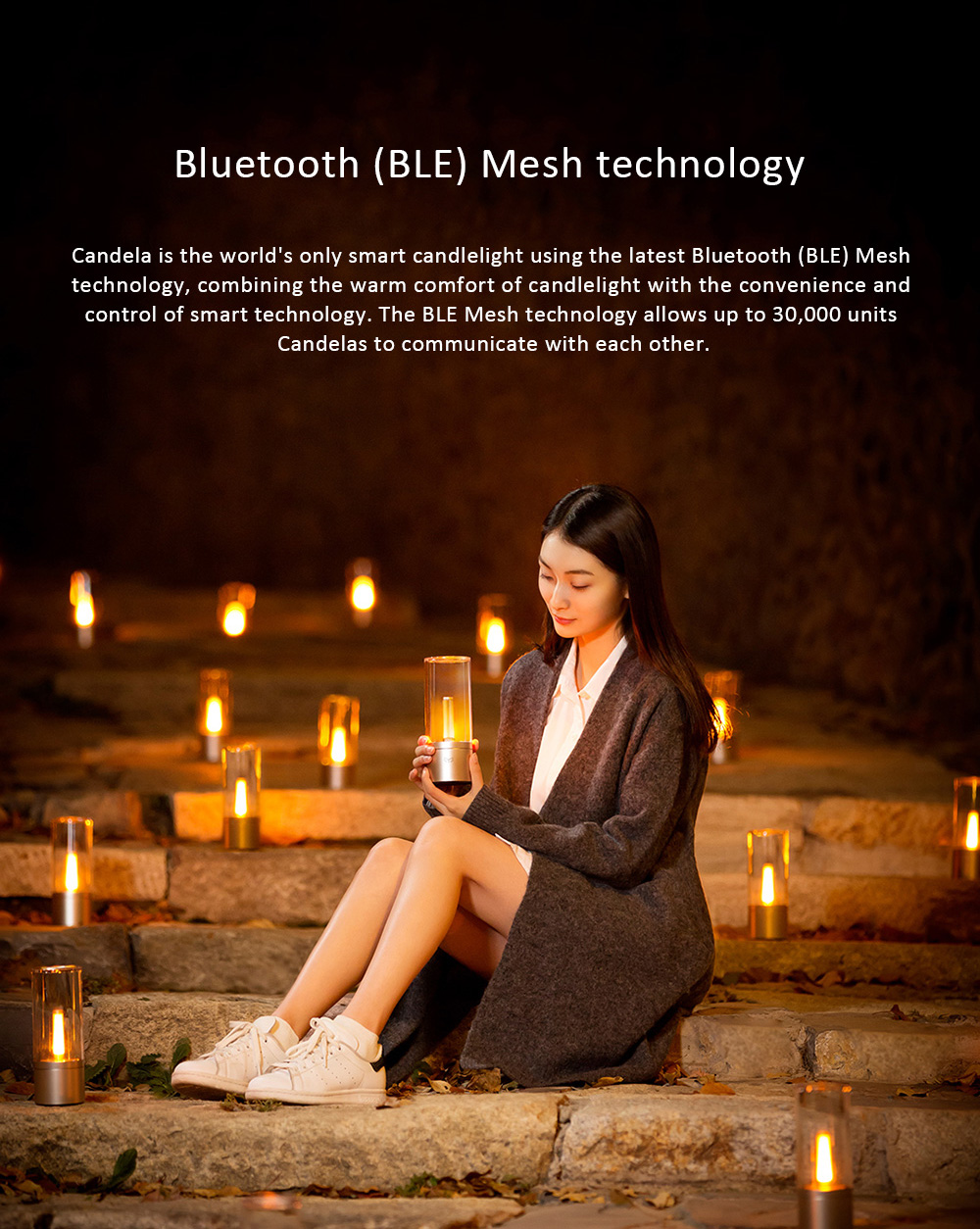 Xiaomi Yeelight Smart Atmosphere Candela Light Bluetooth APP Remote Control 2100mAh Rechargeable Battery Night Light