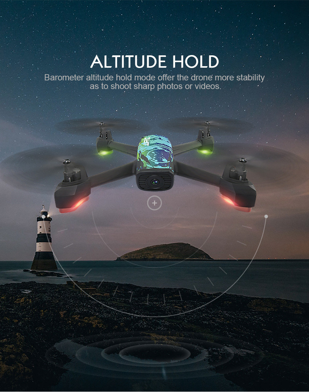 JJRC H55 TRACKER 720P WIFI FPV with GPS Positioning Brush RC Quadcopter RTF - Camouflage Yellow