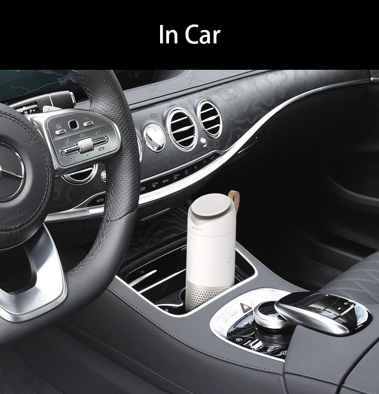 AutoBot ABF001 Car Air Purifier Vehicle Air Purifier Three Working Modes With LED Indicator Lights - White