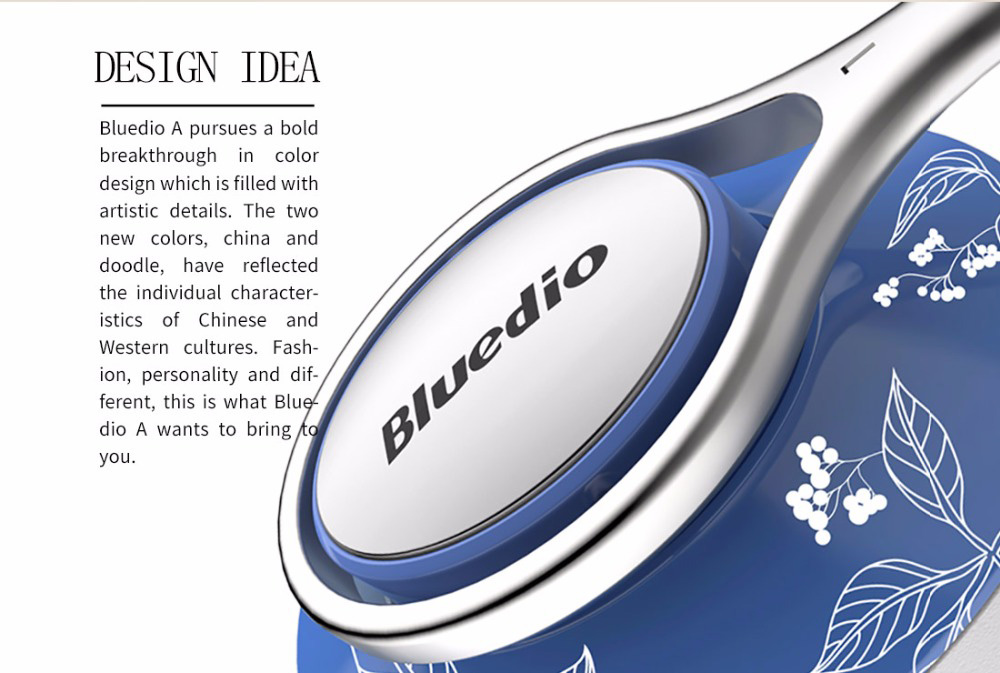 Bluedio A2 Wireless Bluetooth Headphones with Mic Type-C NICAM Sound - Blue