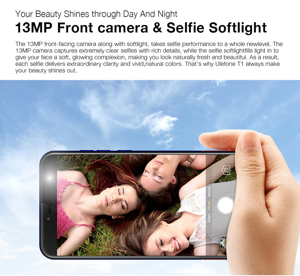 [HK Stock][Global Version]Ulefone T1 5.5 Inch 4G LTE Smartphone Helio P25 Octa Core 2.6Ghz  6GB 128GB 16.0MP Dual Rear Cam Android 7.0 Type-C NXP HiFi Audio - Red Blue
