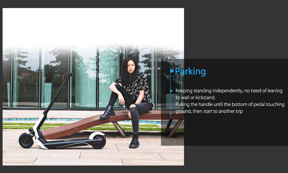 Original Xiaomi EUNI ES808 8 inch Tire 5.2Ah Folding Electric Scooter Waterproof Intelligent BMS Dual Braking System With Display Screen - White