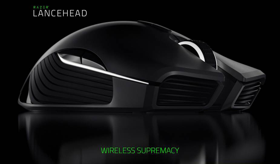 [HK Stock] Razer Lancehead Wired Wireless Gaming Mouse Professional RGB Blcklit 16000 Adjustable DPI Ambidextrous - Black