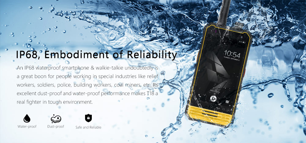 [HK Stock]NOMU T18 4.7 Inch IP68 Waterproof 4G LTE Smartphone 3GB 32GB MT6737T Quad Core 8.0MP Camera Android 7.0 5200mAh Qucik Charge NFC - Black