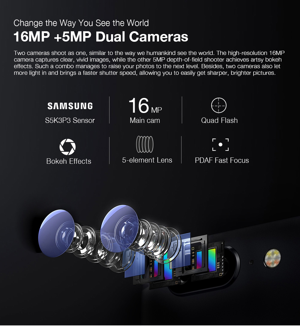 [HK Stock][Global Version]Ulefone T1 5.5 Inch 4G LTE Smartphone Helio P25 Octa Core 2.6Ghz  6GB 128GB 16.0MP Dual Rear Cam Android 7.0 Type-C NXP HiFi Audio - Red Blue