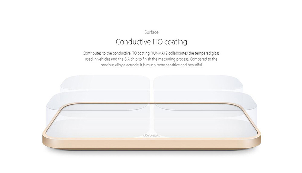 [Internation Version]Yunmai 2 M1601 Smart Body Fat Scale Bluetooth 4.0 APP Remote Control Body Composition Monitor LCD Display -Silver