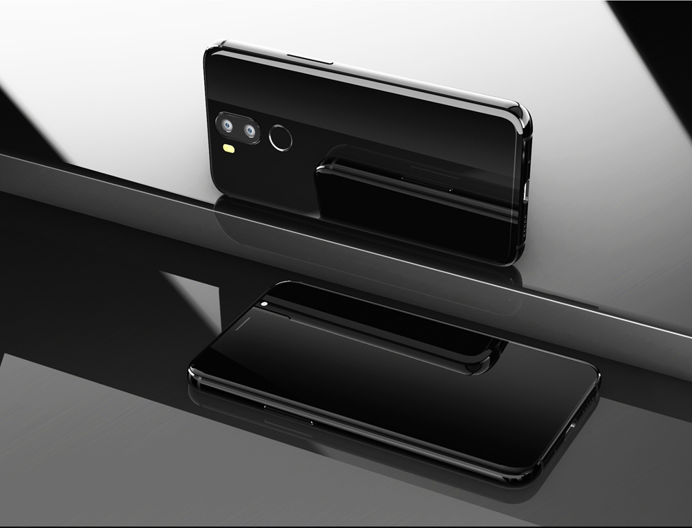 UHANS i8 5.7 Inch Smartphone 18:9 HD+ Full Screen 4GB 64GB MT6750T Octa Core Dual Rear Camera Android 7.0 Touch ID 3500mAh - Black