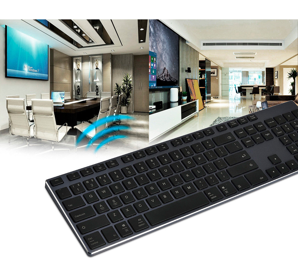 Ajazz AK3.3 Wireless Bluetooth 3.0 Keyboard Ultra-thin X Structure With Rechargeable Lithium Battery - Black