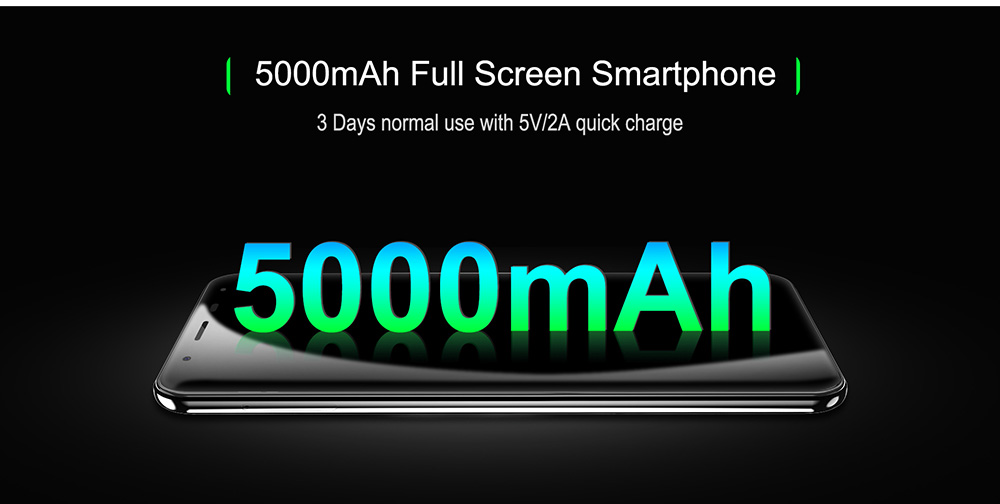 [HK Stock]OUKITEL K5000 5.7 Inch Smartphone 18:9 Aspect Ratio HD+ Screen 4GB 64GB MT6750T Octa Core Android 7.0 Touch ID 16.0MP + 21.0MP Cameras Android 7.0 5000mAh Large Battery - Gold