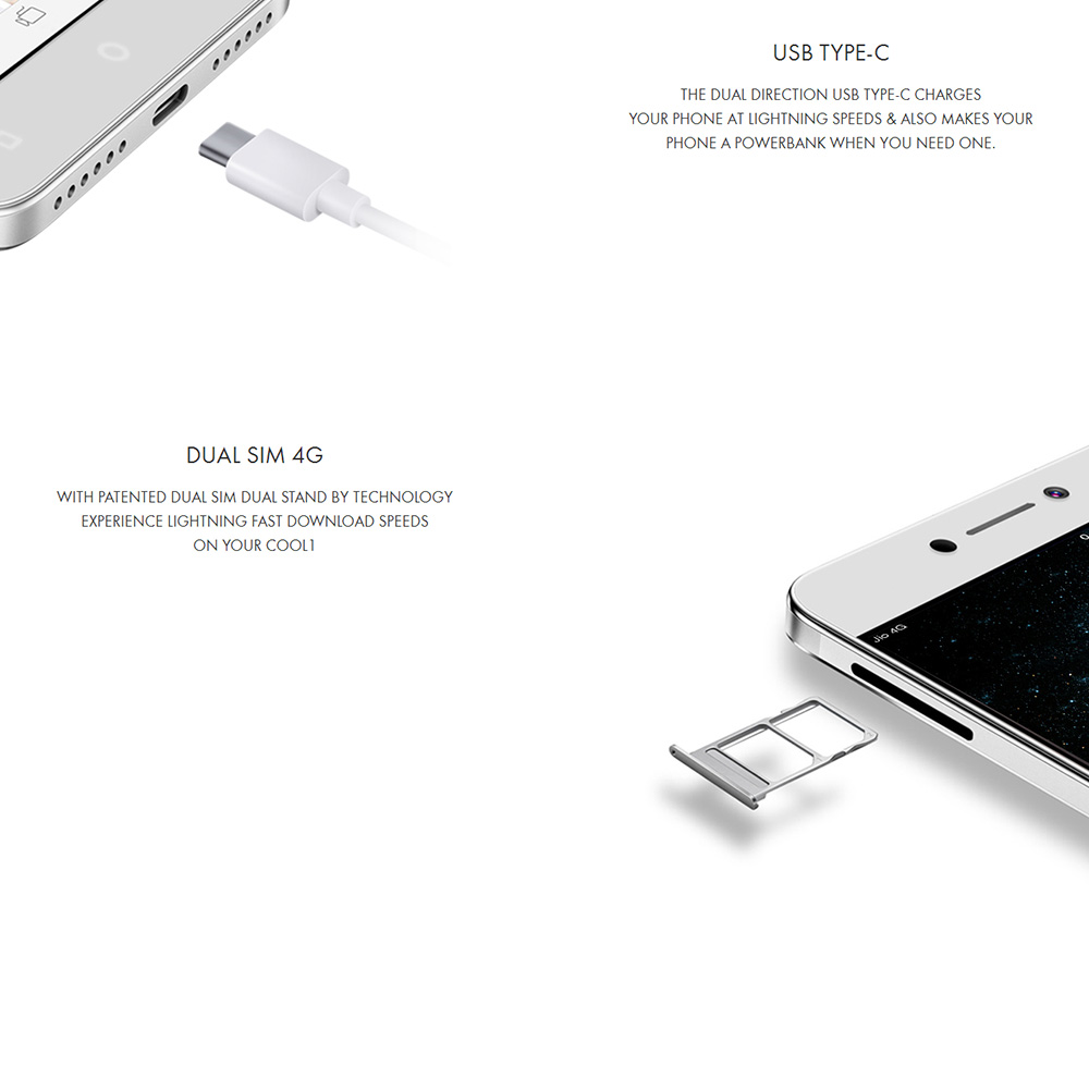 [HK Stock]Coolpad Cool dual R116 5.5 Inch Smartphone Dual 13.0MP Rear Camera Snapdragon 652 Octa Core 3GB 32GB 4000mAh Touch ID Type-C Metal Body - Gold