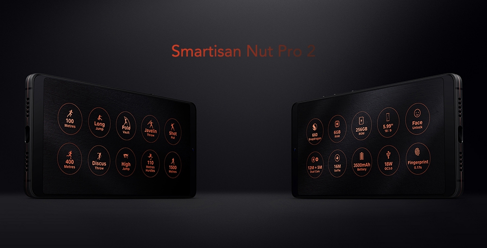 Smartisan Nut Pro 2 5.99 Inch 4G LTE Smartphone 18:9 Aspect Ratio FHD Screen 6GB 64GB Snapdragon 660 Octa core Dual Rear Camera - Red