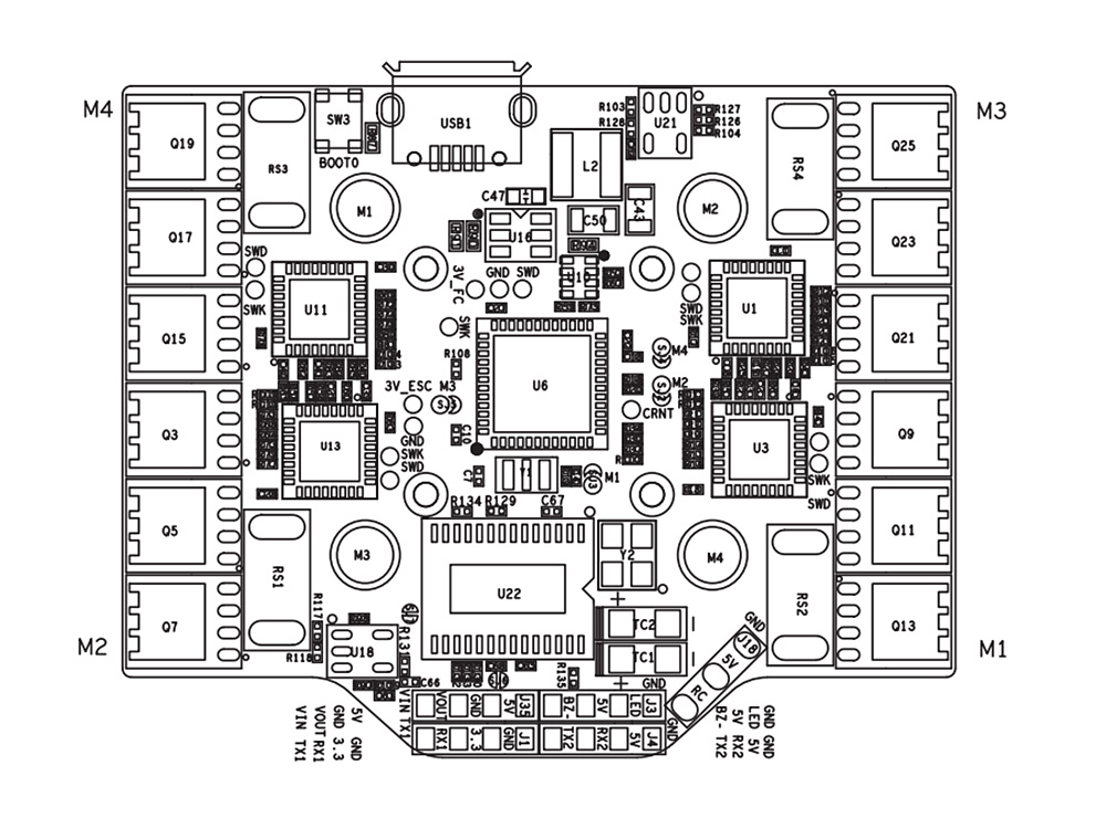 Osd Pdbを搭載したnoxフライトコントローラ