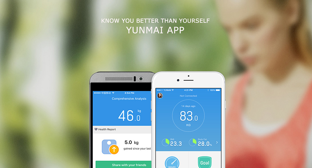 [Internation Version]Yunmai Balance Smart Body Fat Scale Bluetooth 4.0 APP Remote Control Body Composition Monitor -Blac