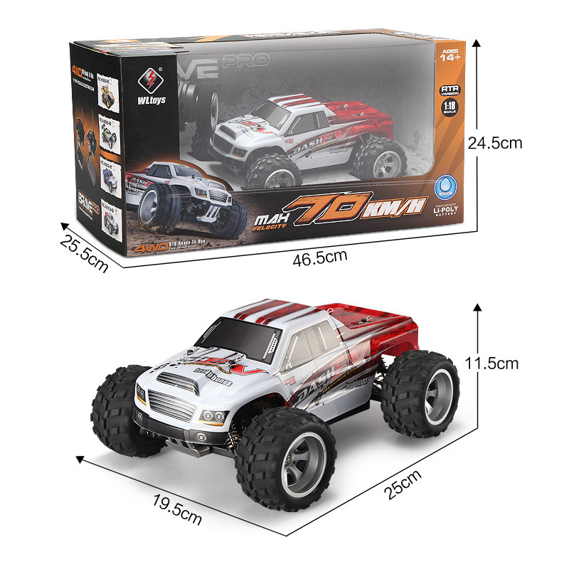 WLtoys A979-B 2.4G 1:18 4WD Brushed Off-road Vehicles RC Car RTR - Red