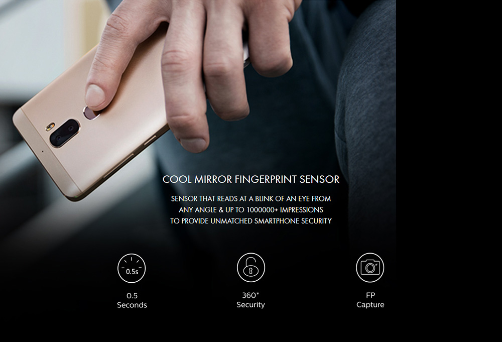 [HK Stock]Coolpad Cool dual R116 5.5 Inch Smartphone Dual 13.0MP Rear Camera Snapdragon 652 Octa Core 3GB 32GB 4000mAh Touch ID Type-C Metal Body - Gold