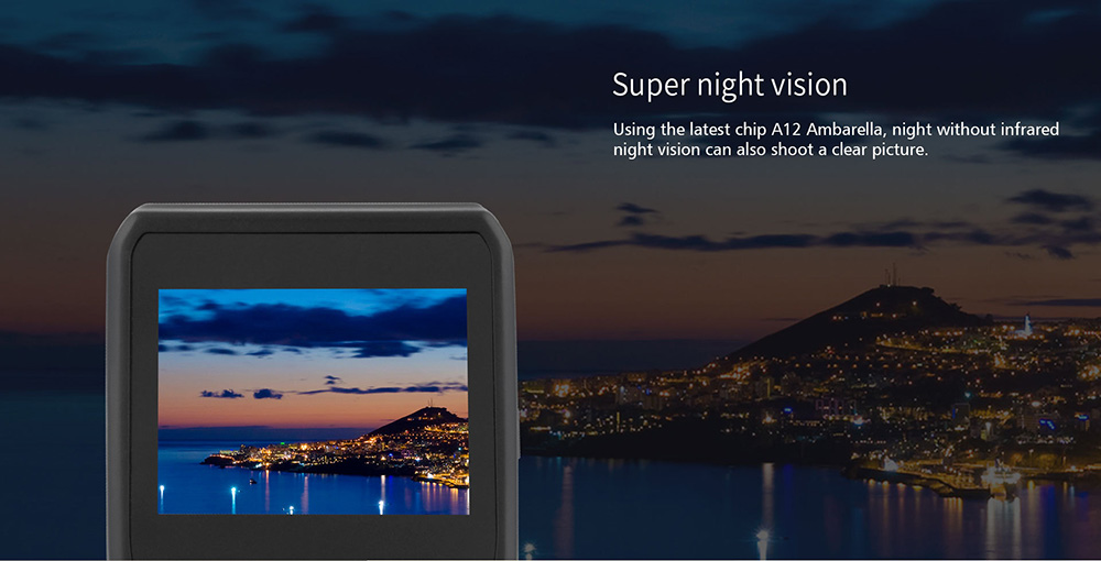 Blackview DAB211 Ambarella A12A55 OV4689 2.31 Inch LCD Dash Camera 1440P 170 Degree Wide Angle Built-in GPS With ADAS Car Night Vision Video Recorder - Black