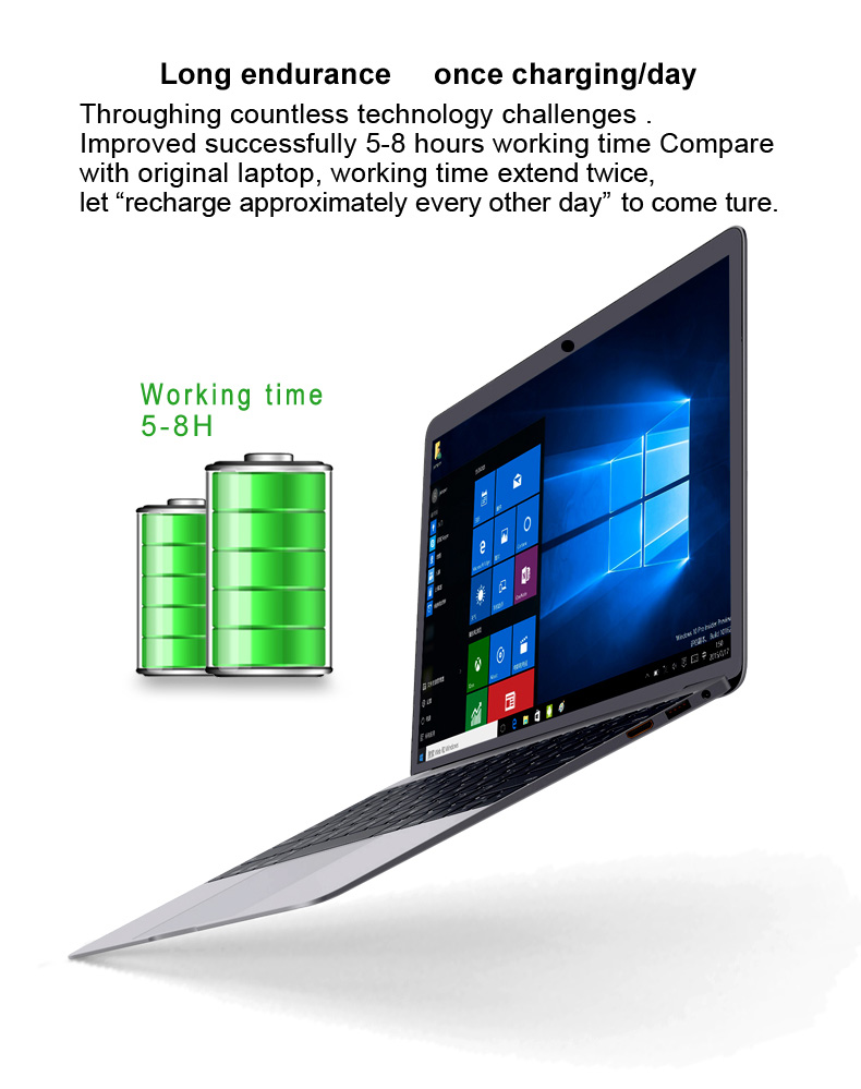 YEPO 737A Laptop Intel Celeron N3450 1.1GHz Quad Core 13.3 Iinch Windows 10 6GB  DDR3 RAM 64GB eMMc ROM Quad Core 1920*1080 - Gray