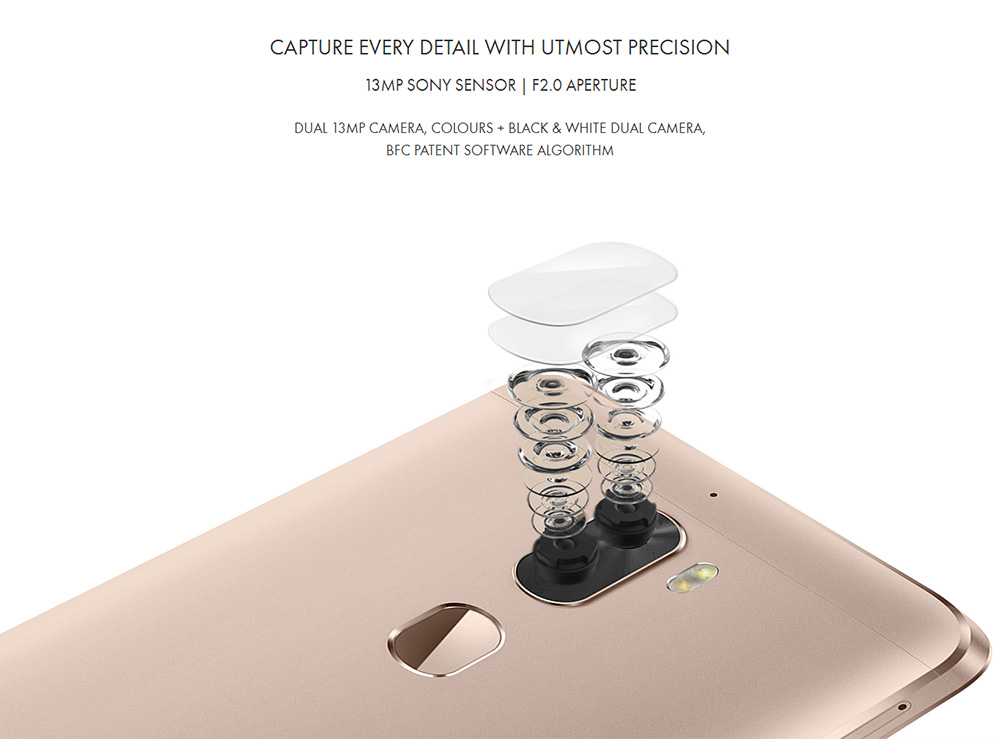 [HK Stock]Coolpad Cool dual R116 5.5 Inch Smartphone Dual 13.0MP Rear Camera Snapdragon 652 Octa Core 3GB 32GB 4000mAh Touch ID Type-C Metal Body - Gold