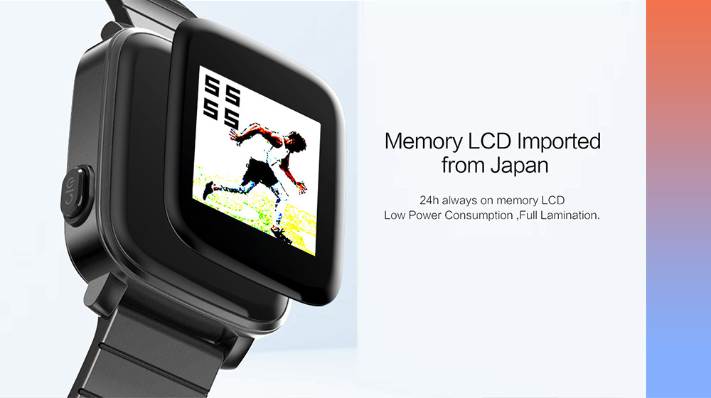 SMA-Q2 Bluetooth Smartwatch  ARM Cortex M4 Blood Pressure Monitor 3ATM Water Resistant 1.28' Colorful Screen - Black