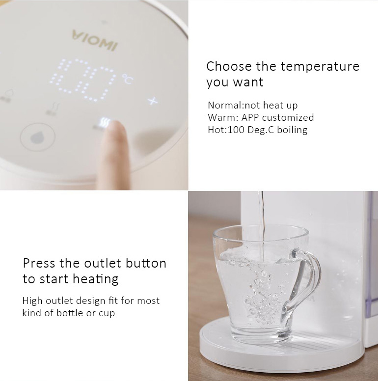 Xiaomi Viomi Smart Hot Water Dispenser 4L App Tempreture Control Water Level Sensor Water Quality Monitor -White