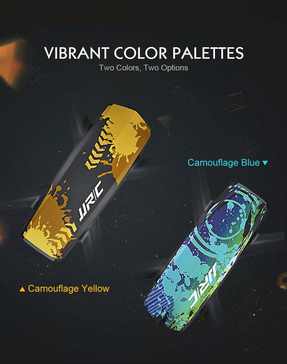 JJRC H55 TRACKER 720P WIFI FPV with GPS Positioning Brush RC Quadcopter RTF - Camouflage Yellow